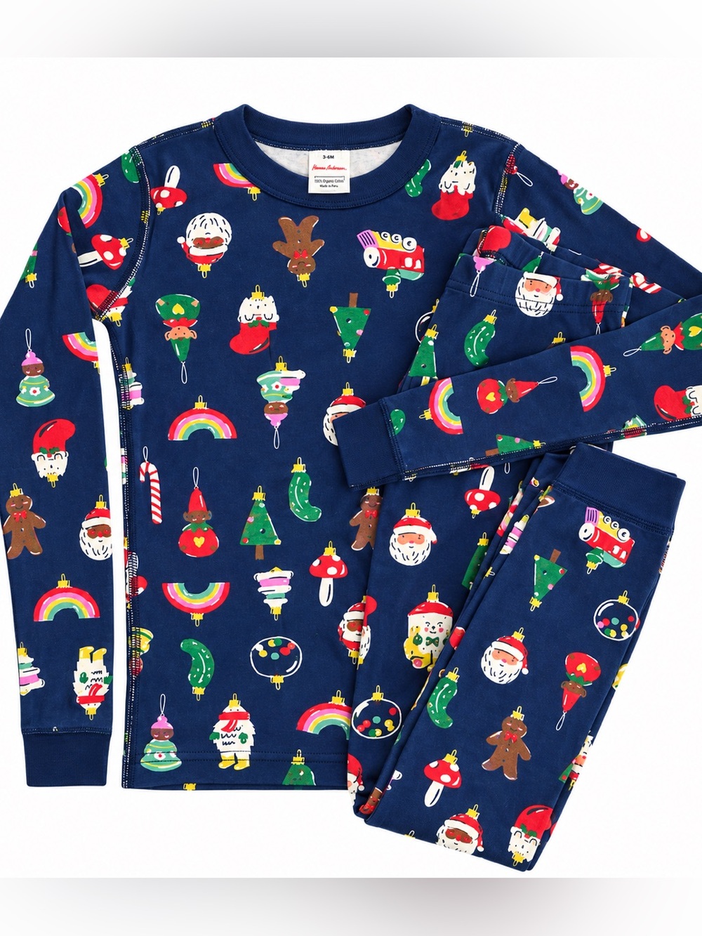 Hanna Andersson Christmas Ornament Pajama Set Size 12 Holiday PJs